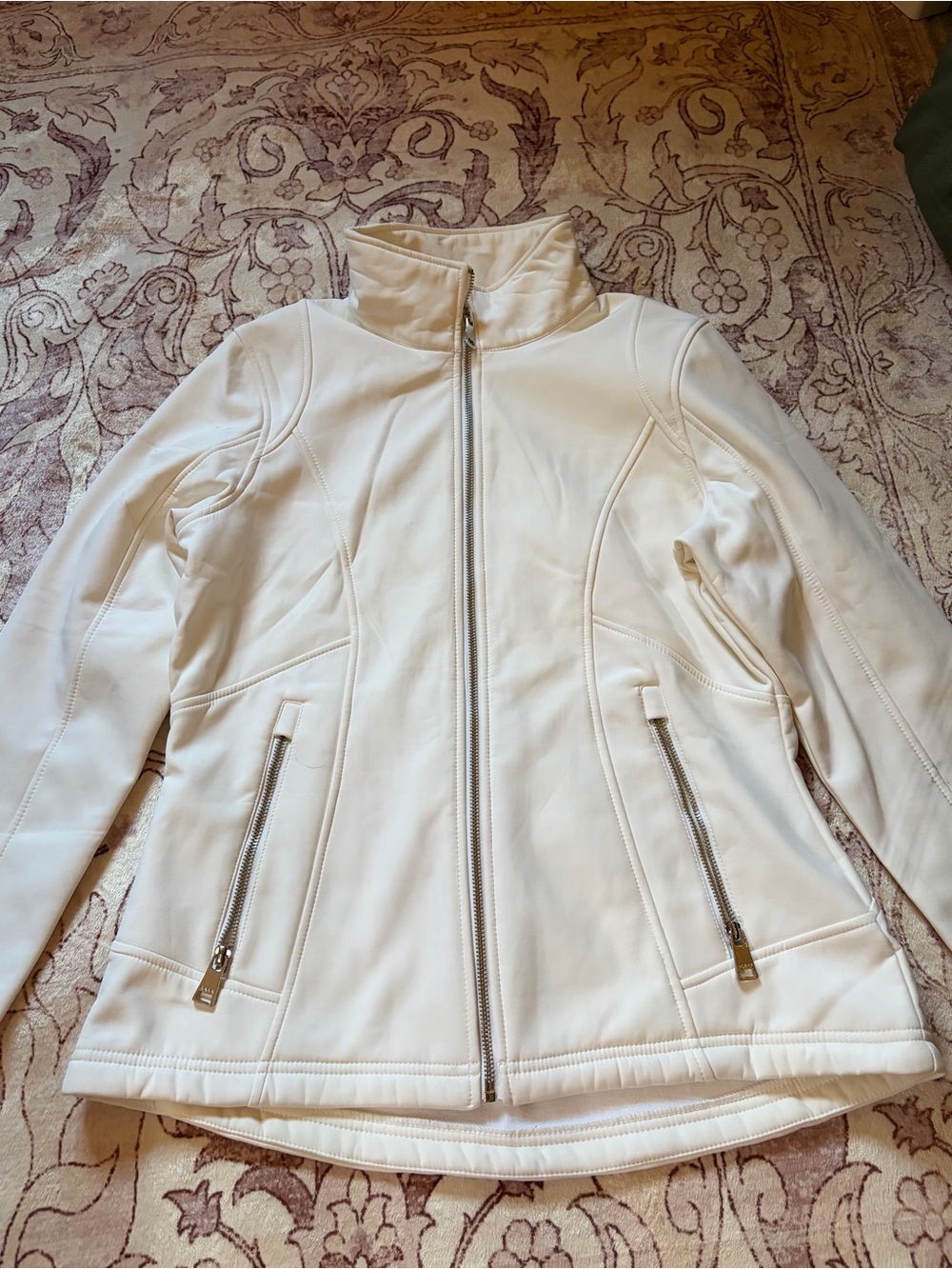 Bebe Sport White Full Zip Fitted Jacket Y2K